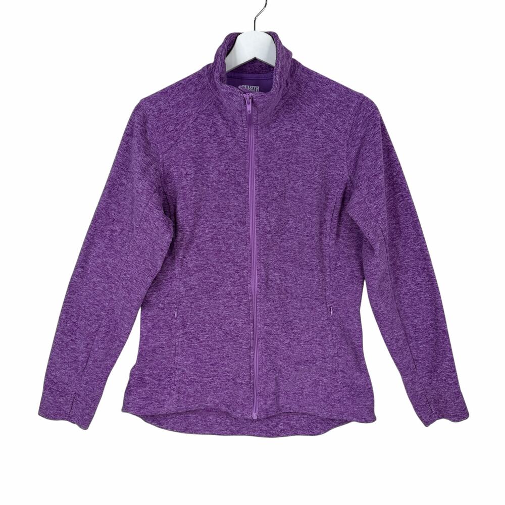 Duluth Trading Fleece Zip Up Jacket Frost Lake Womens Medium Purple Thumb Holes